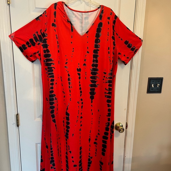 Women Plus Size Tie Dye Dress Loose/Relaxed Fit Summer Vacation Beach Dress 22W - Picture 6 of 11